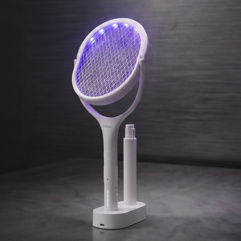HanilElectric LED 회전형 길이조절 시그니처 전기모기채 V3
