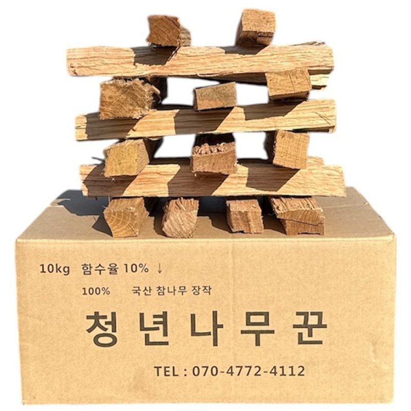 청년나무꾼들 국산 100% 참나무 장작 (~14시 오늘출고), 10kg,
