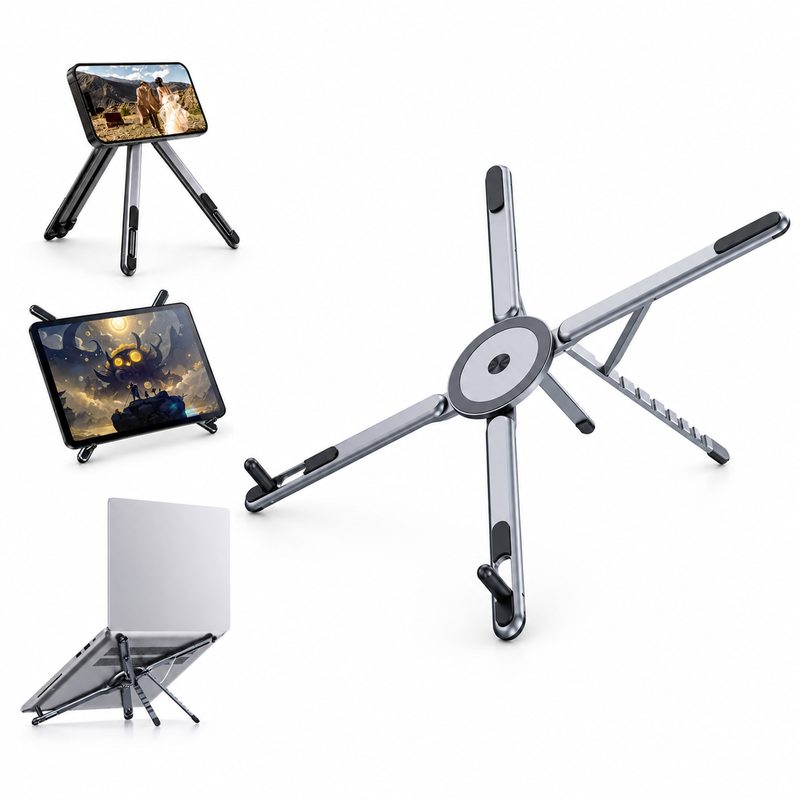 GLEWIFIT 3in1 자석식 접이식 알루미늄 거치대 (노트북/태블릿/