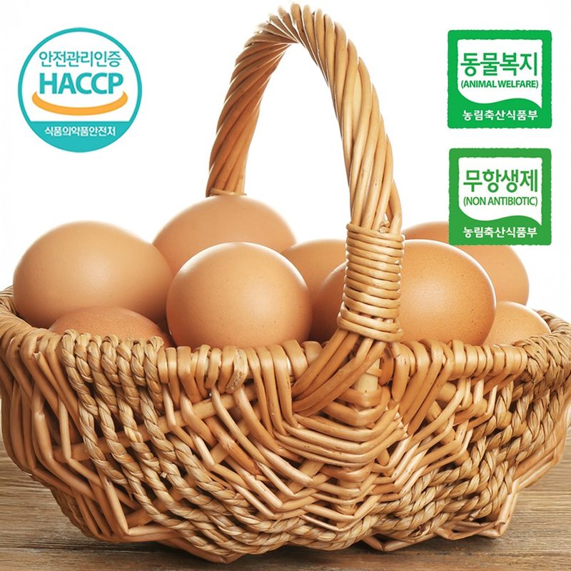 프리미엄 동물복지 무항생제 난각번호 2번 계란 유정란 ( 20구 / 40
