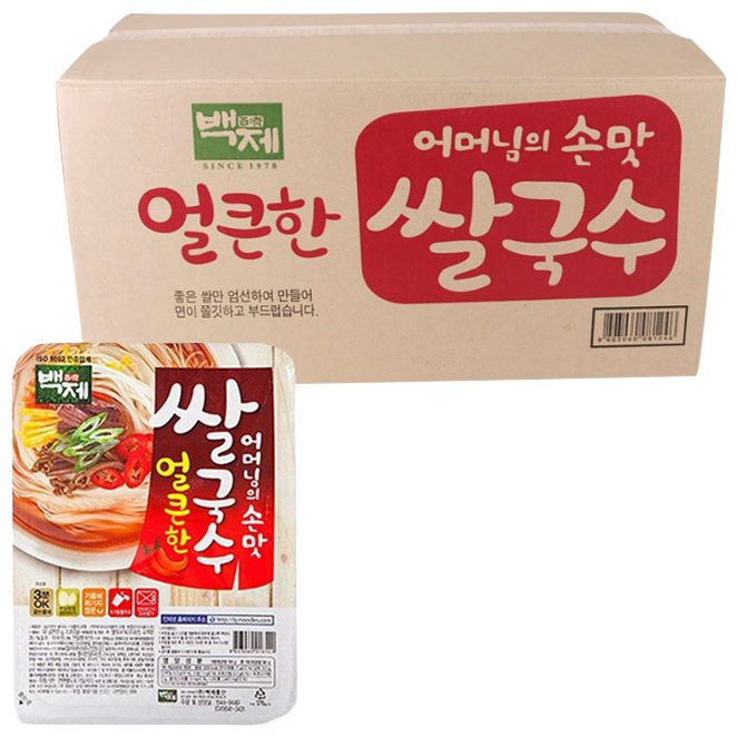 백제 용기 쌀국수 얼큰한맛, 90g, 30개
