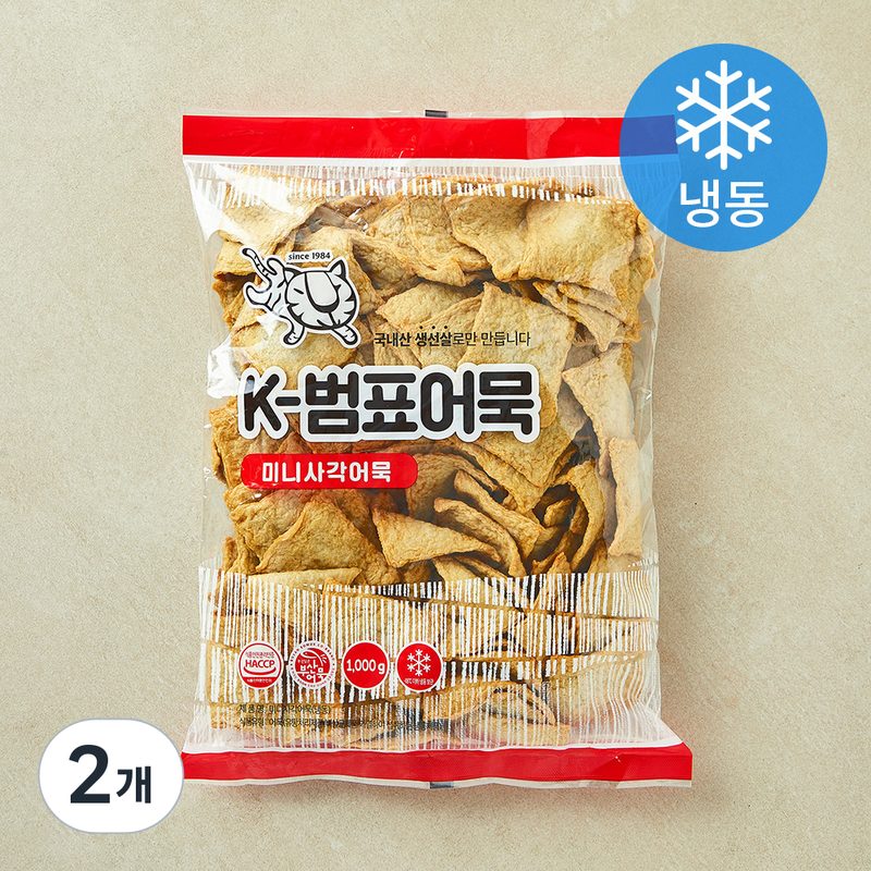 [로켓프레시] 범표어묵 미니 사각 어묵 (냉동), 1kg, 2개
