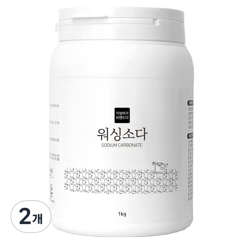 가성비가브랜드다 워싱소다 다목적 세제 용기형, 1kg, 2개