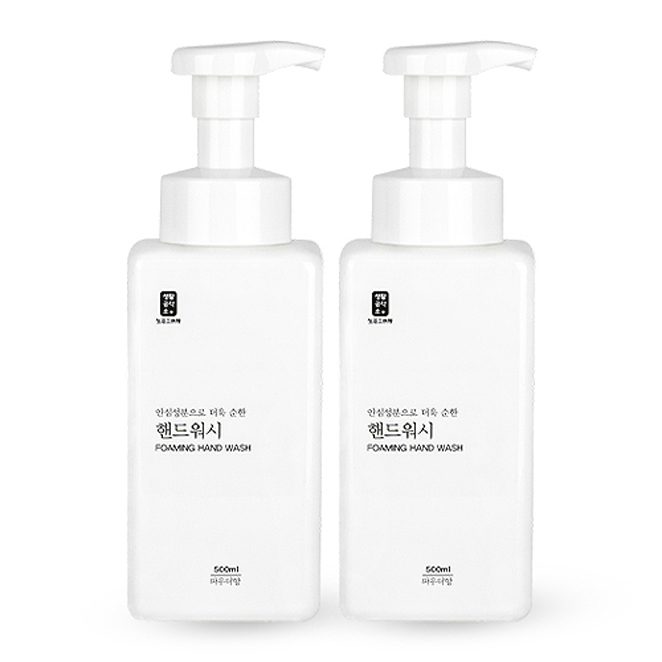 생활공작소 핸드워시 용기 파우더향, 500ml, 2개