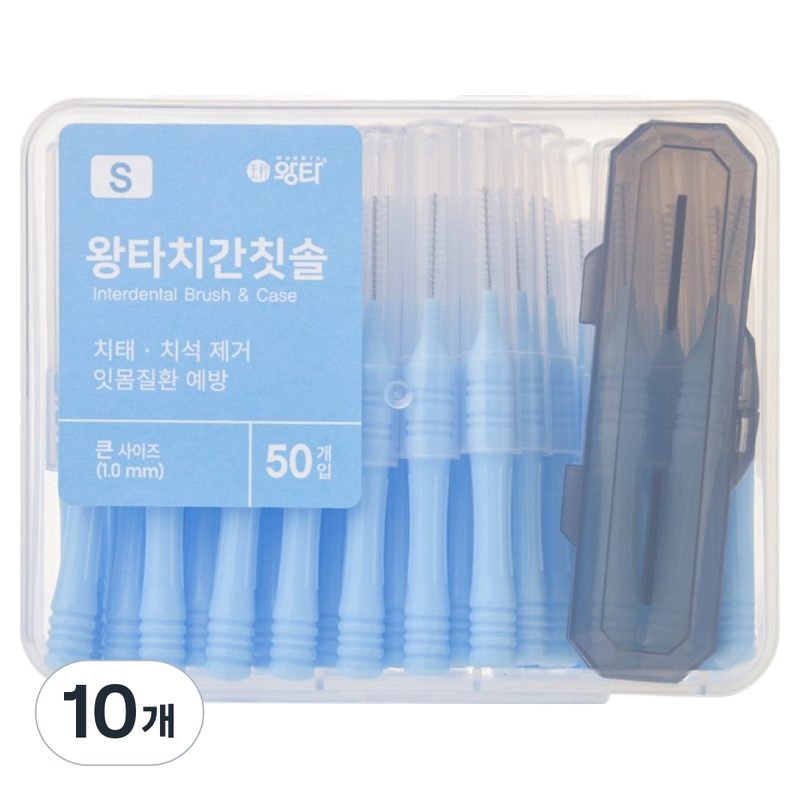 왕타 치간칫솔 S, 1mm, 50개입, 10개