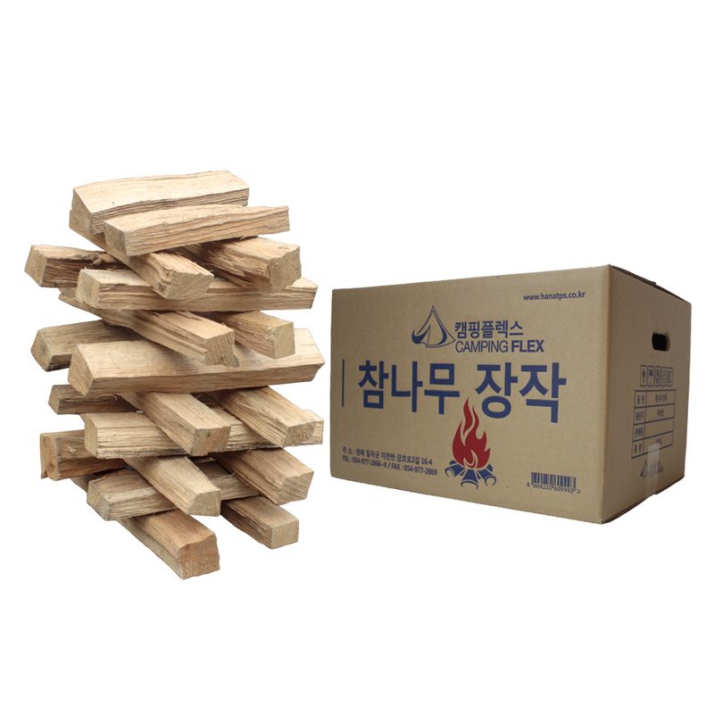 (캠핑플렉스) 참나무장작 10kg/20kg 국내산 불멍장작 잘마른 자연건