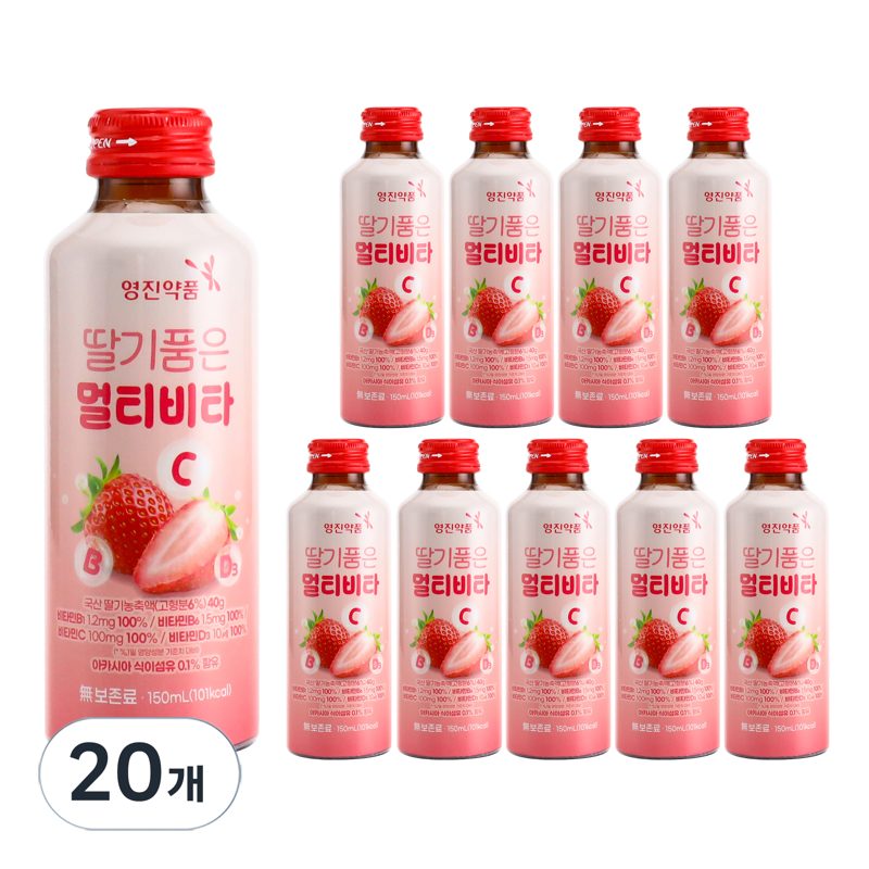 영진약품 딸기 품은 멀티 비타민C 비타민B 액상 데일리 건강 음료, 20