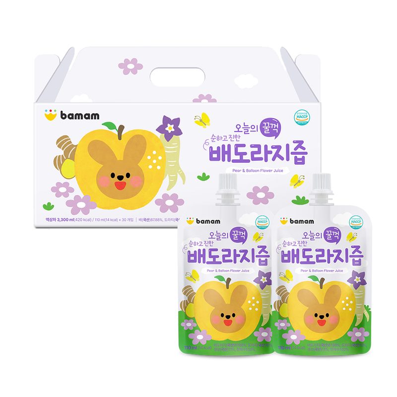 바맘 오늘의 꿀꺽 순하고 진한 배도라지즙 110ml