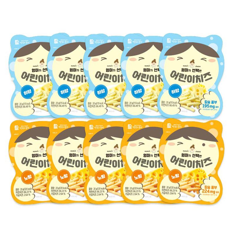 맛있는풍경 엄마가 선택한 어린이치즈 2종 세트, 하양, 노랑, 20g, 