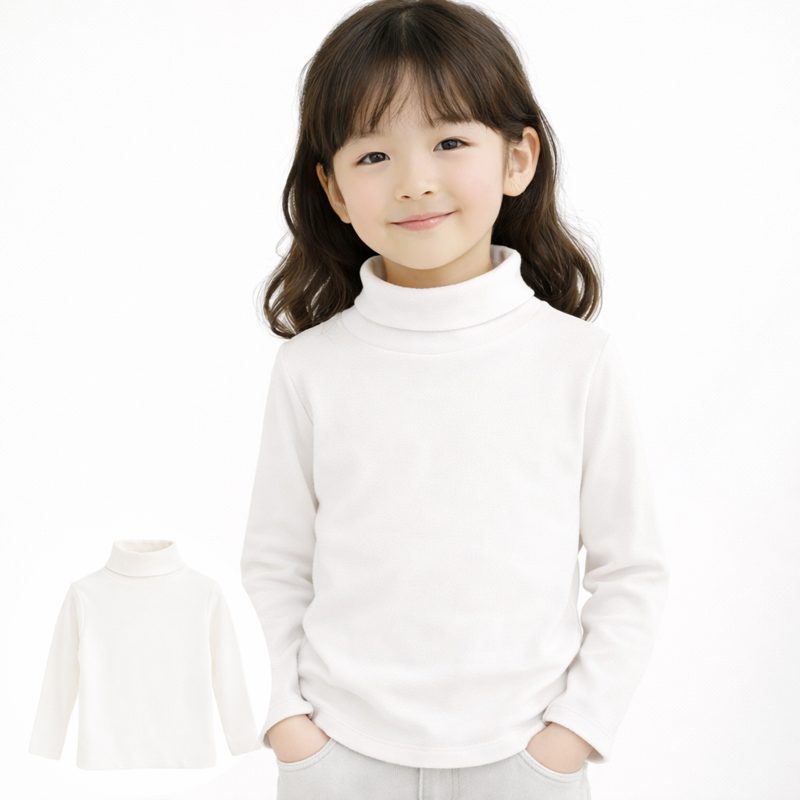 유아 아동 겨울 기모 폴라티 반목 티셔츠 키즈 이너 긴팔티