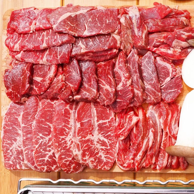 [맛춤상회] 소고기 모둠 세트 800g (안창살+토시살+부채살+우삼겹) 