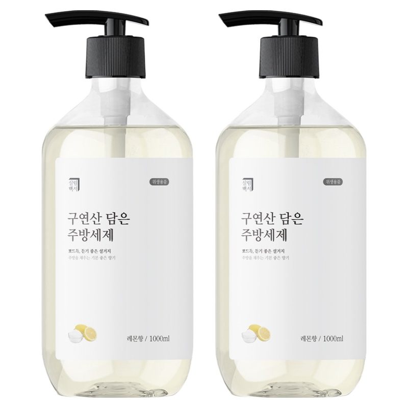 살림백서 구연산 담은 주방세제 레몬향, 1L, 2개