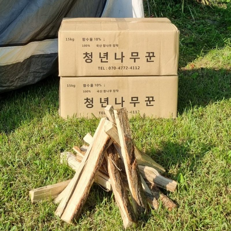 청년나무꾼들 국산 100% 참나무 장작(~14시 오늘출고), 15kg, 