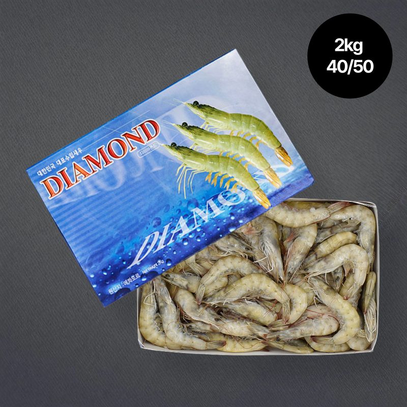다이아몬드 에콰도르 냉동 흰다리 새우 2kg 40/50 (80~100마리