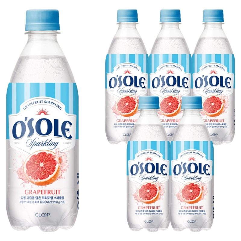 클룹 오솔레 리얼 자몽과즙 함유 스파클링, 6개, 500ml