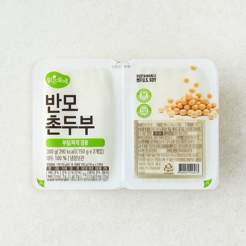 [로켓프레시] 맑은물에 반모 촌두부 2개입, 300g, 1개