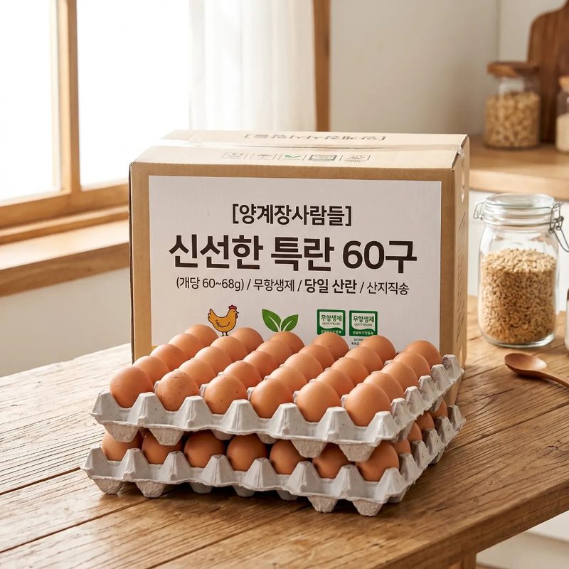 [양계장사람들] 특란(XL, 60~67g) 계란 왕란특란대란 달걀 60구