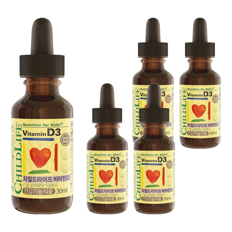 차일드라이프 비타민 D3 베리맛, 30ml, 5개