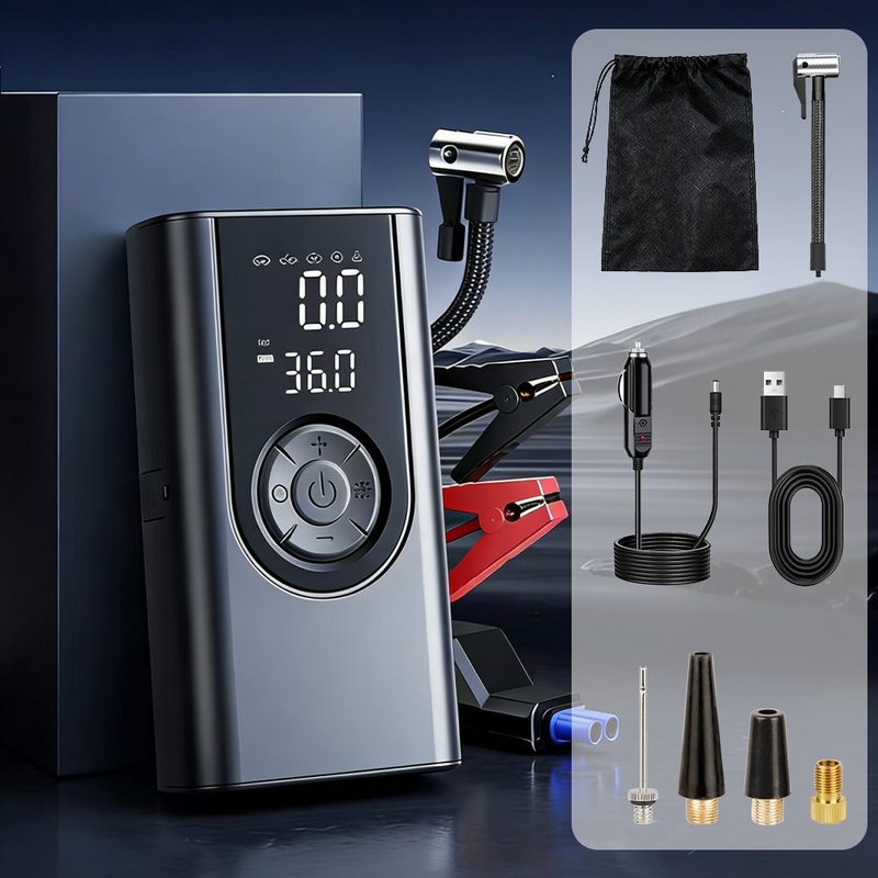 VERVEO 타이어 공기압 주입기 6000mAh 다용도 공기 주입기 자동