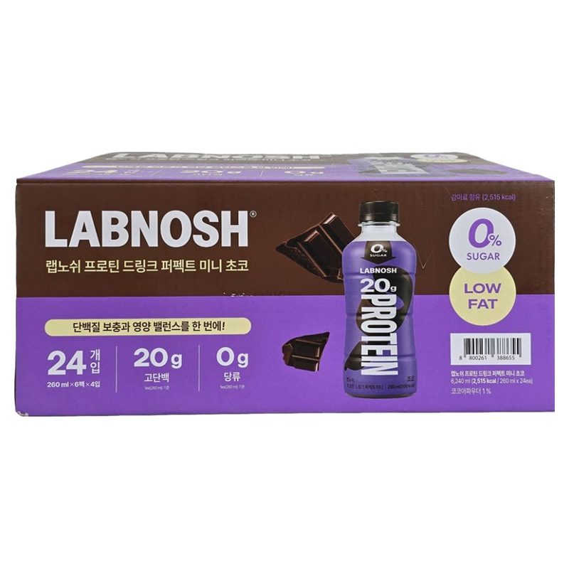 랩노쉬 프로틴 드링크 퍼펙트 미니 초코, 24개, 260ml