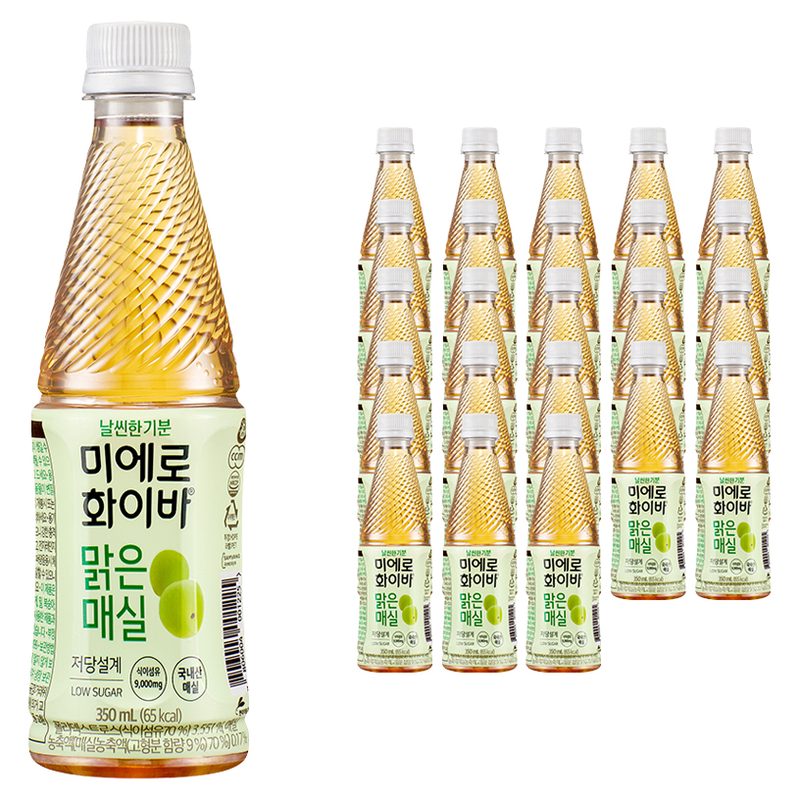 미에로화이바 맑은매실 저당설계 식이섬유 국내산 주스, 24개, 350ml