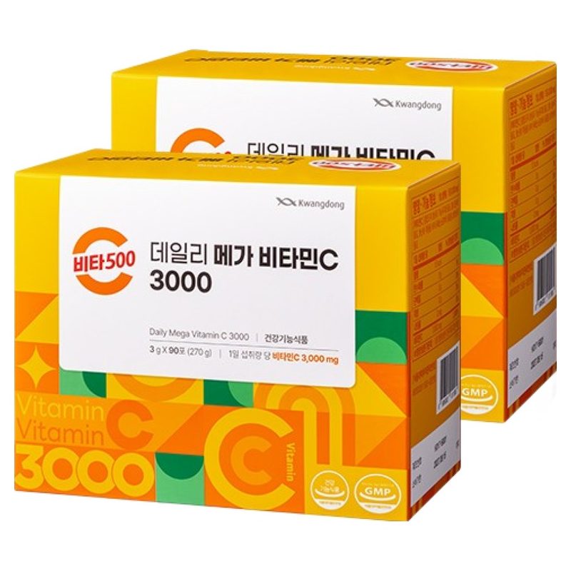 광동 비타500 데일리 메가 비타민C 3000 고함량 비타민c, 2개, 