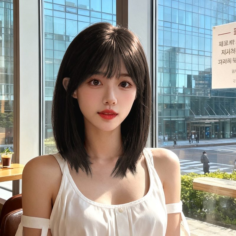 지비킹 100% 인모 수제 전체가발 긴 가발 40CM 항암가발, 1개, 