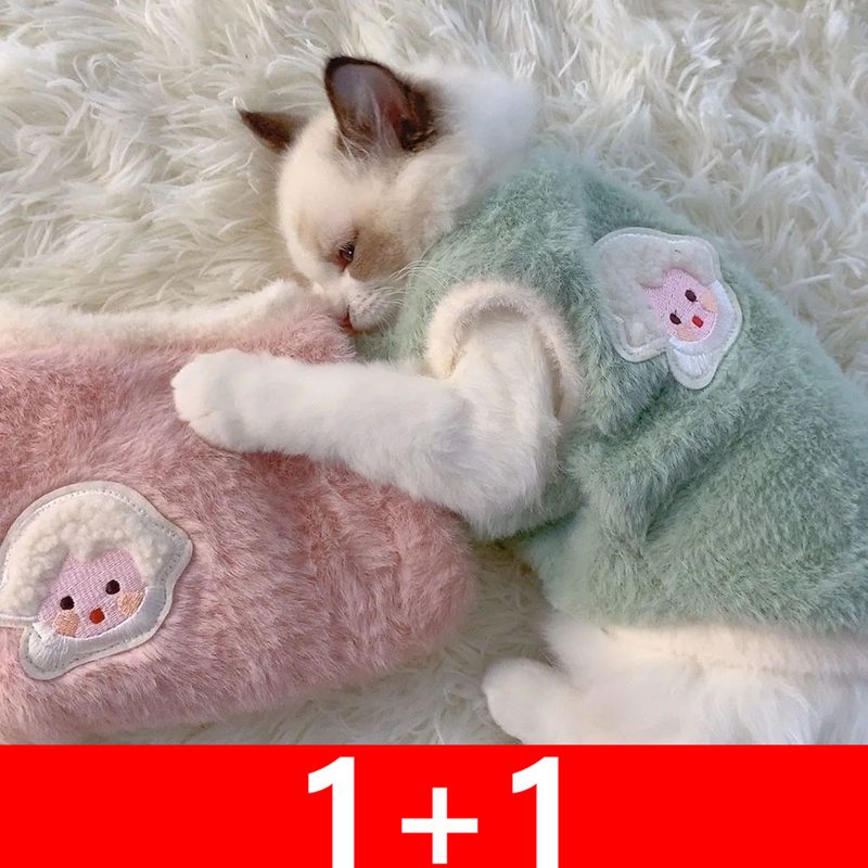 [베스트셀러] 지고다그 1+1귀여운 가을과 겨울 고양이 겨울 옷 따뜻함을
