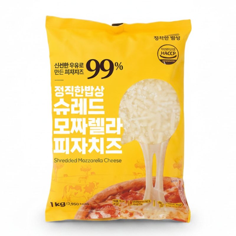 신선한 우유로 만든 99% 슈레드 모짜렐라 피자치즈, 1kg, 1개