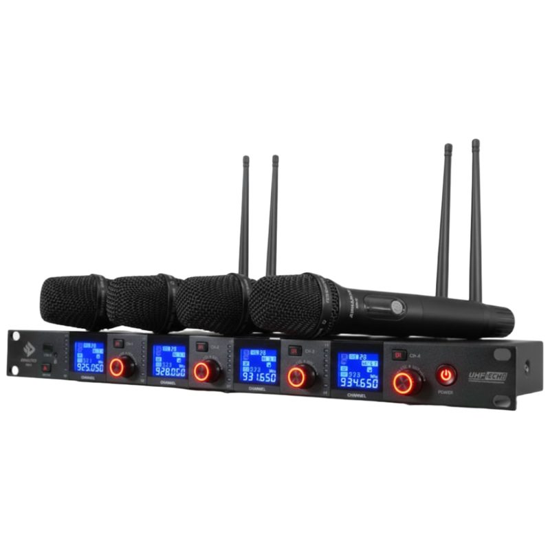AVMASTER 4채널 무선마이크 시스템 고성능, 공연용 추천,전문가용,