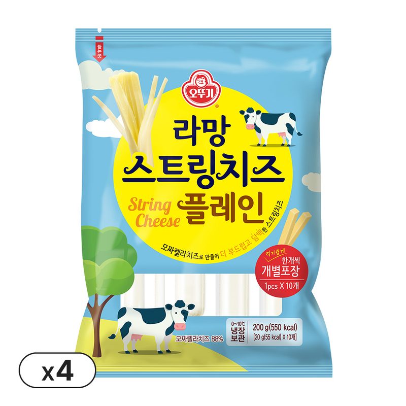 오뚜기 라망 스트링치즈플레인 (20gX10) 4개, 4개, 200g