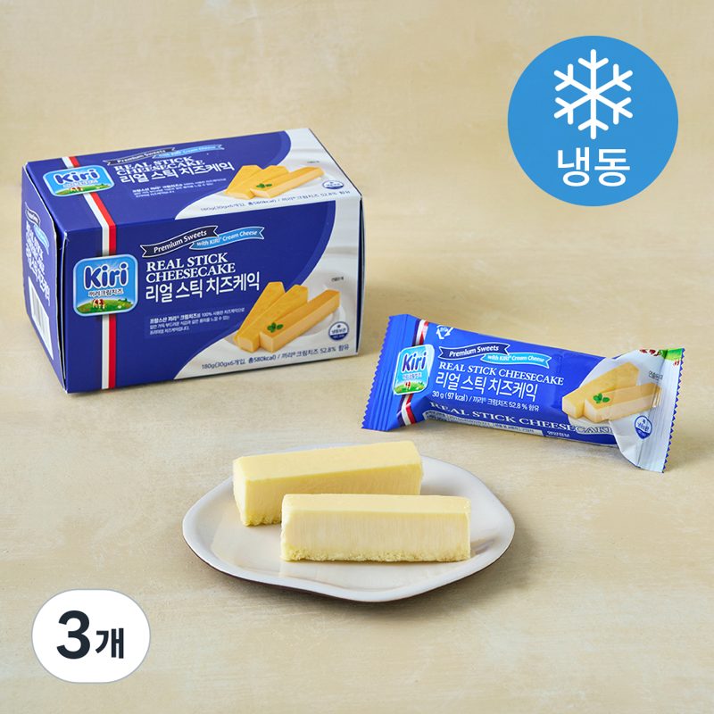 [로켓프레시] 끼리 리얼 스틱 치즈케익 플레인 6입 (냉동), 180g,
