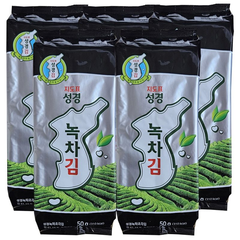 지도표 성경 녹차조각김 50g x 5개, 50g, 5개