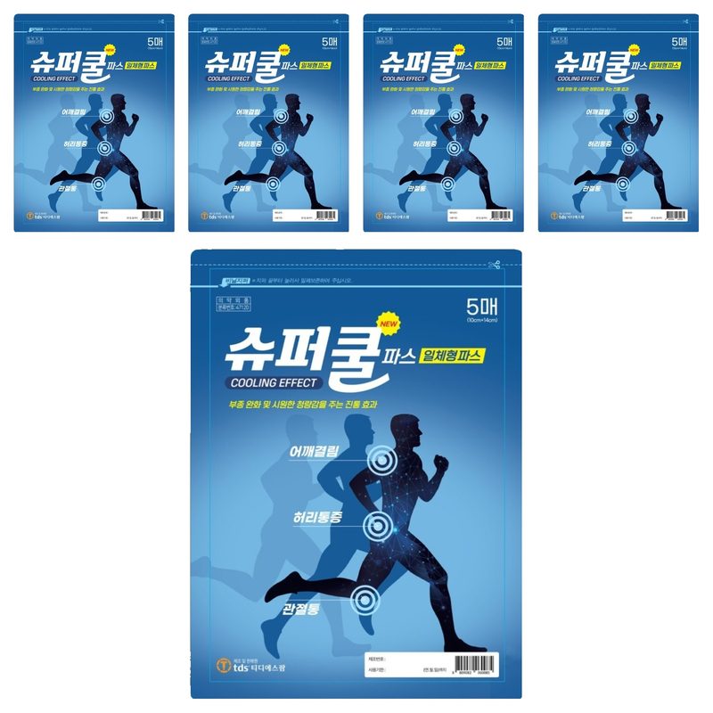 티디에스팜 일체형 슈퍼쿨 파스, 5개, 5개입