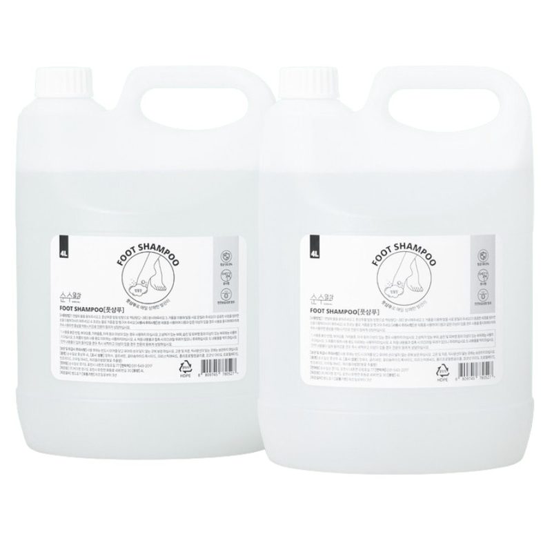 순수일상 풋샴푸 벚꽃향, 4L, 1개, 2개입