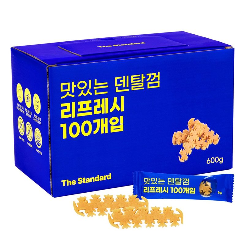더스탠다드 맛있는 덴탈껌 구강&관절 리프레시 100p 가수분해 저