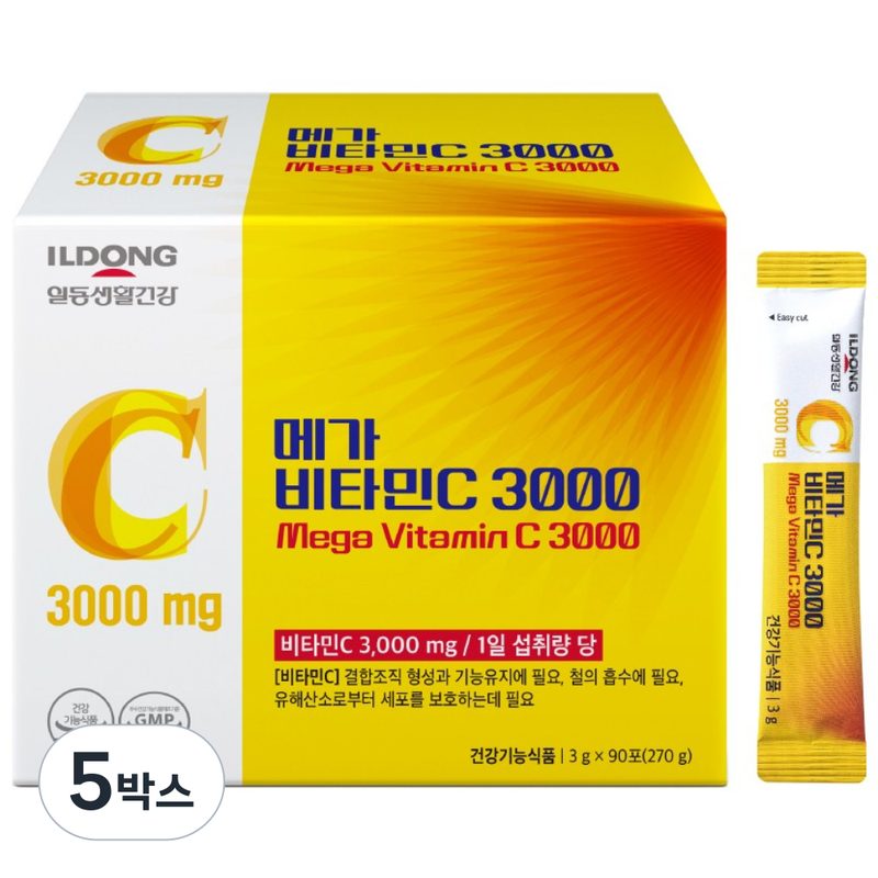 ILDONG 일동생활건강 메가 비타민C 3000mg, 고함량 순수 비타민