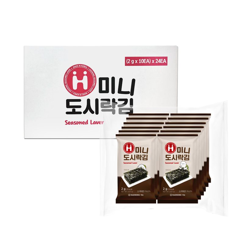 해농 미니 도시락김 6매 2g X 10봉 X 24개 (240봉) 한박스,