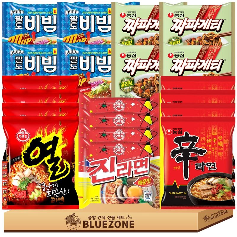 인기 봉지라면 C세트 신라면4 진라면매운맛4 짜파게티4 팔도비빔면4 열라