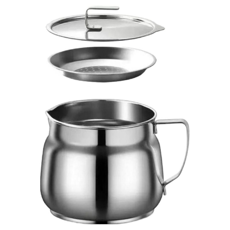 이홈베이킹 스텐케틀팟 오일포트 스텐냄비 거름망, 단일색상, 1.8L, 1
