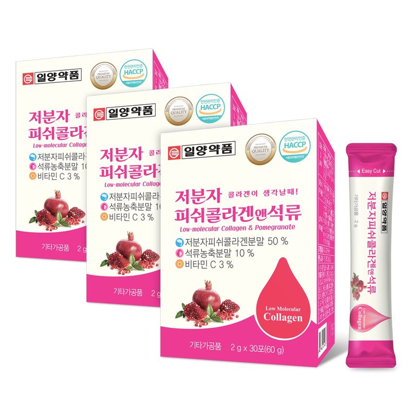 일양약품 저분자 피쉬 콜라겐 앤 석류, 60g, 3박스