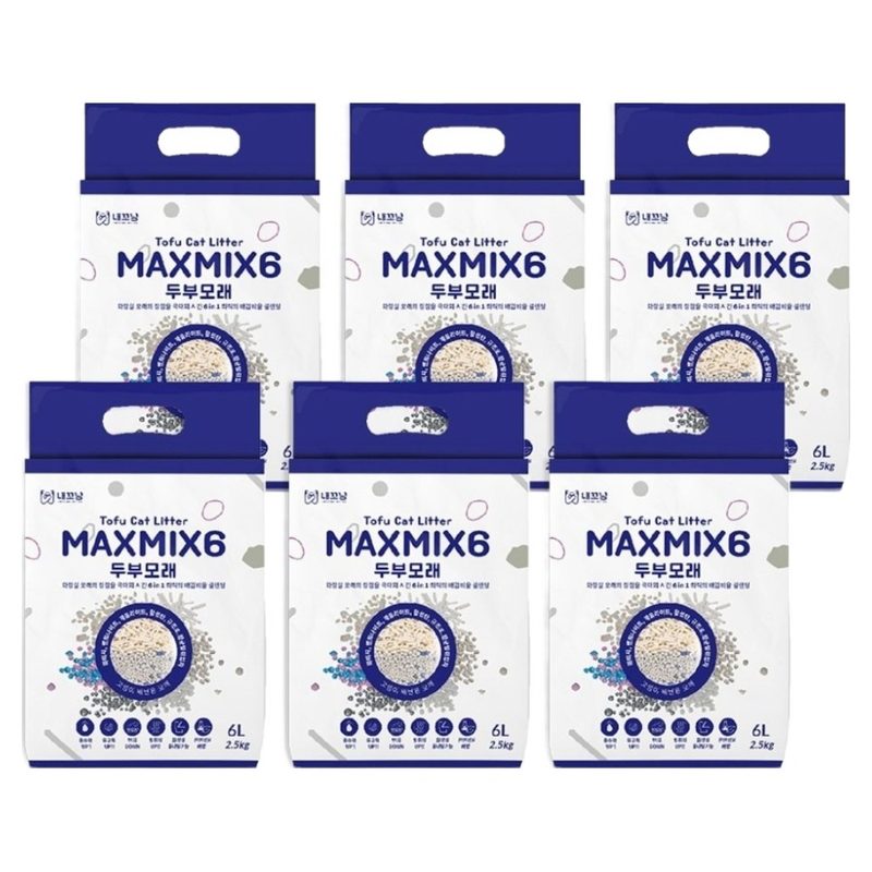 내꼬냥 고양이 프리미엄 두부벤토 모래 6in1 MAXMI6, 2.5kg,