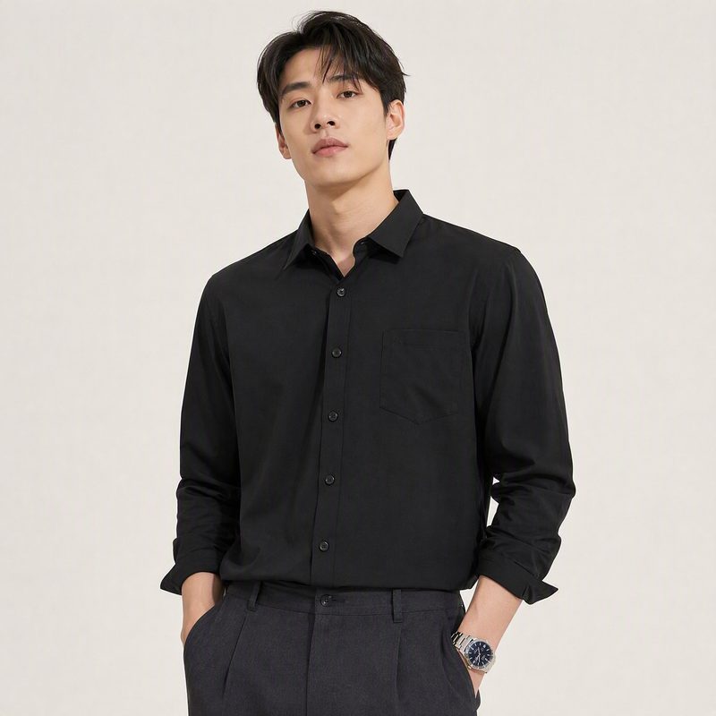 남성용 링클프리 베이직 긴팔 셔츠 베이잉