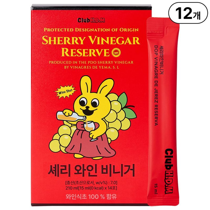 클럽홍당무 셰리 와인 비니거 홍현희 정품 식초, 12박스, 210ml