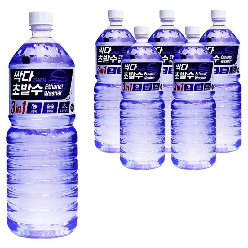필터포유 싹다 3 in 1 초 발수 코팅 에탄올 워셔액, 1.8L, 6개