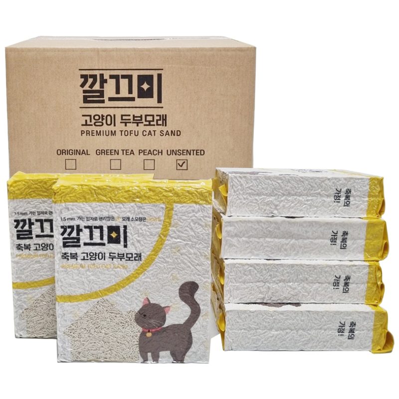 고양이두부모래 1.5mm 극세사입자, 8L, 6개, 오리지날(밀크향)