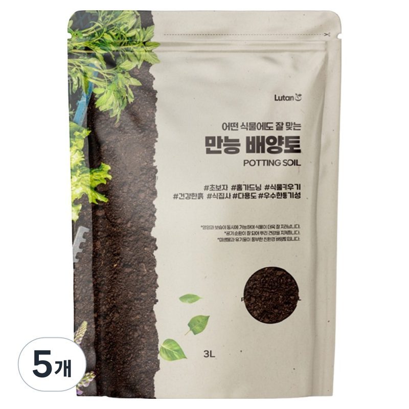 루땅 만능 배양토, 5개, 3L