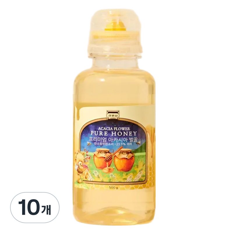 정원담 프리미엄 자연 아카시아 순수 벌 꿀, 10개, 500g