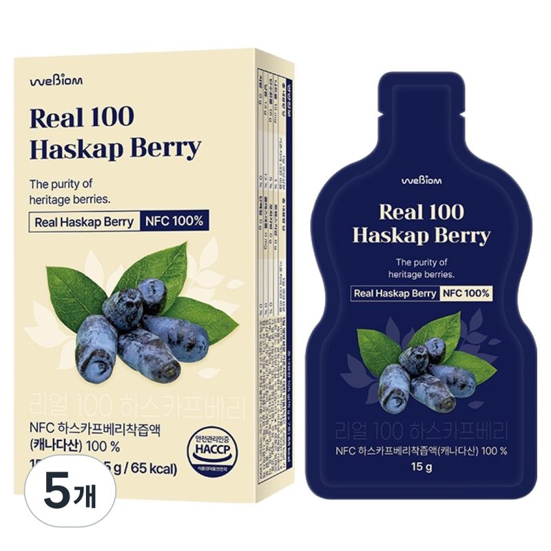 서울대위바이옴 리얼 100 하스카프베리 NFC 착즙 7p, 105g, 5