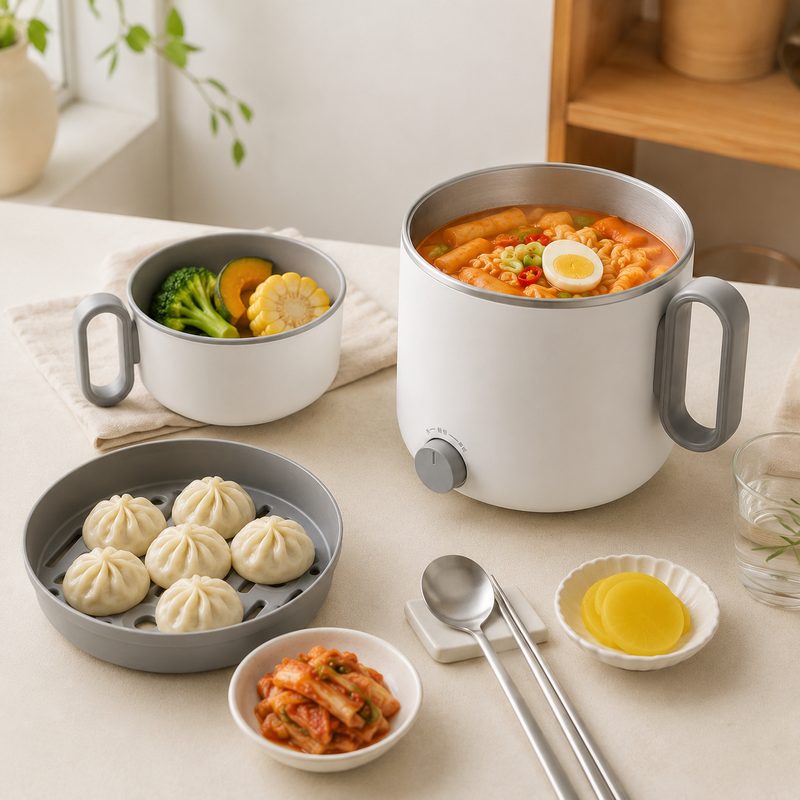 VisuLink베수린크 4in1멀티쿠커 전기냄비 라면포트 멀티쿠커 다용도